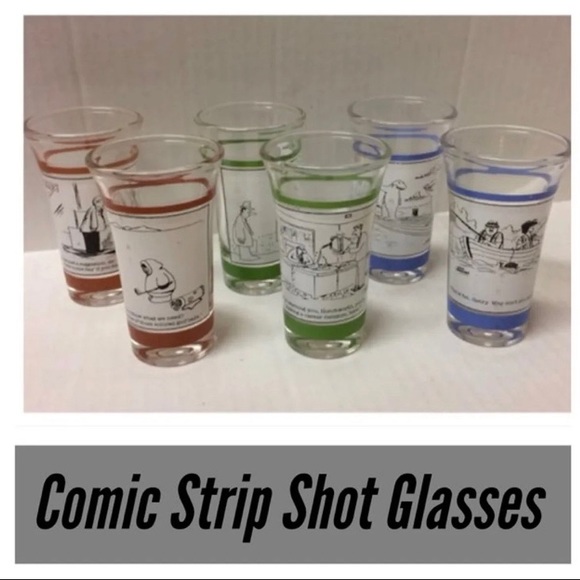 Dining | Comic Strip Shot Glasses | Poshmark
